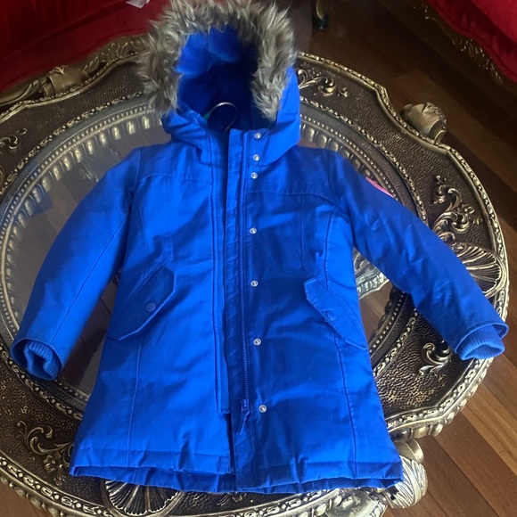 GAP Kids Blue Expedition Parka with Faux Fur Trim - Picture 8 of 14